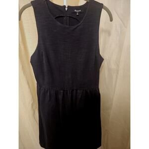 Madewell Stretch Fark Zip Back Knee Length Denim Dress Size M